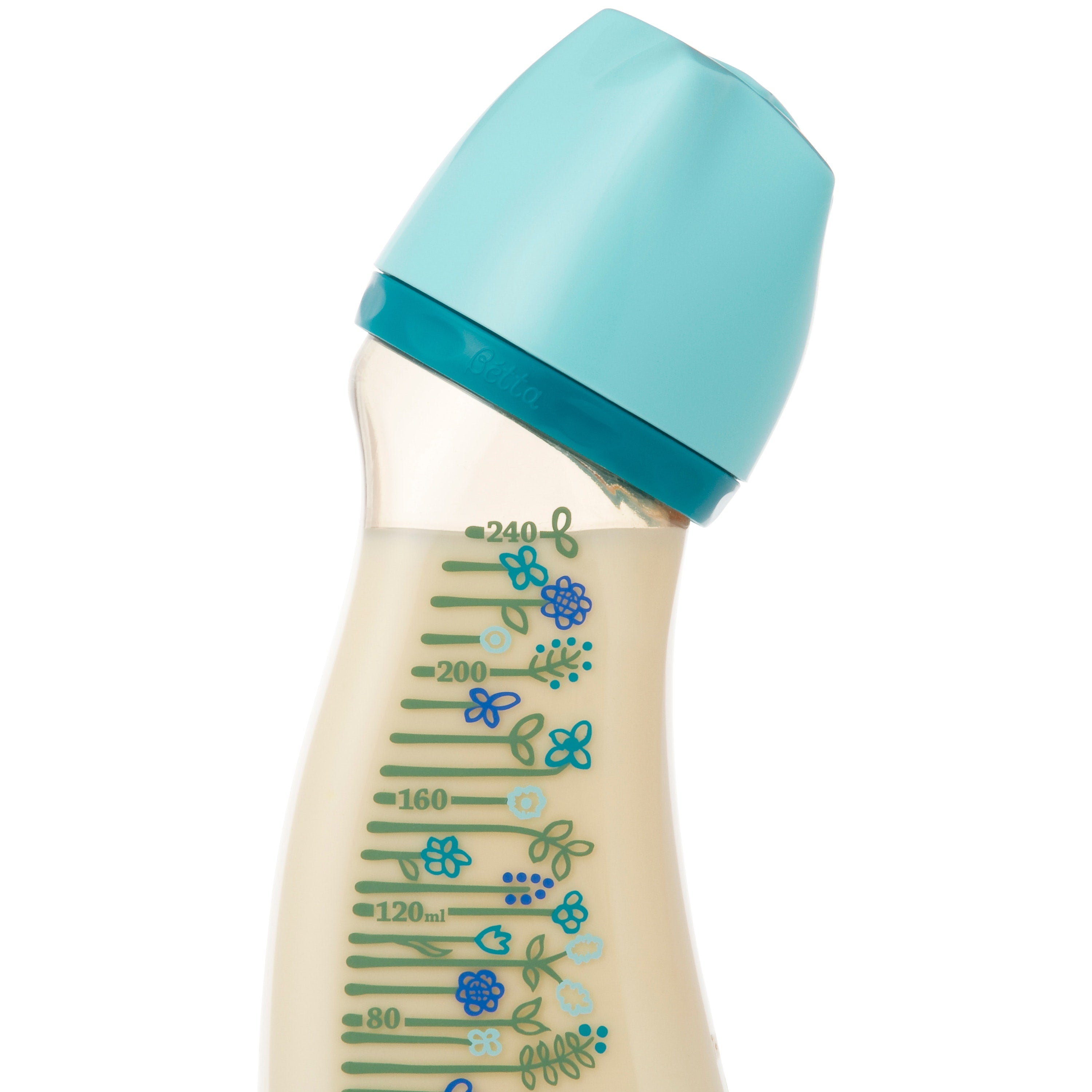 婴儿奶瓶【脑宽口】WS4-240ml花（蓝）